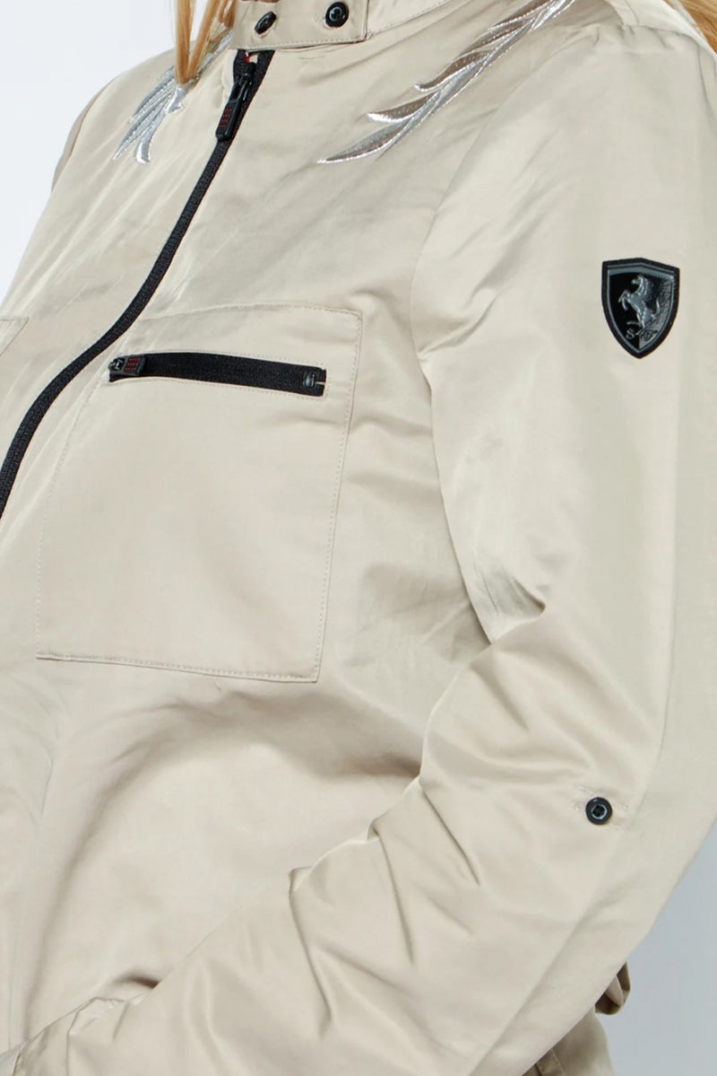 Scuderia Ferrari Women Sportswear Fit Long Sleeve Outdoor Playsuits, Beige - Image 5